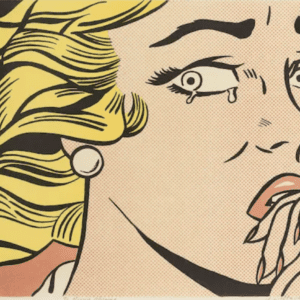 Roy Lichtenstein Crying Girl On Paper Original Signed Print Lithograph Framed 1963
